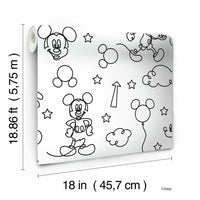 Disney Mickey Mouse Line Art Peel and Stick Wallpaper Peel and Stick Wallpaper RoomMates   