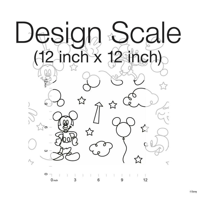 Disney Mickey Mouse Line Art Peel and Stick Wallpaper Peel and Stick Wallpaper RoomMates   