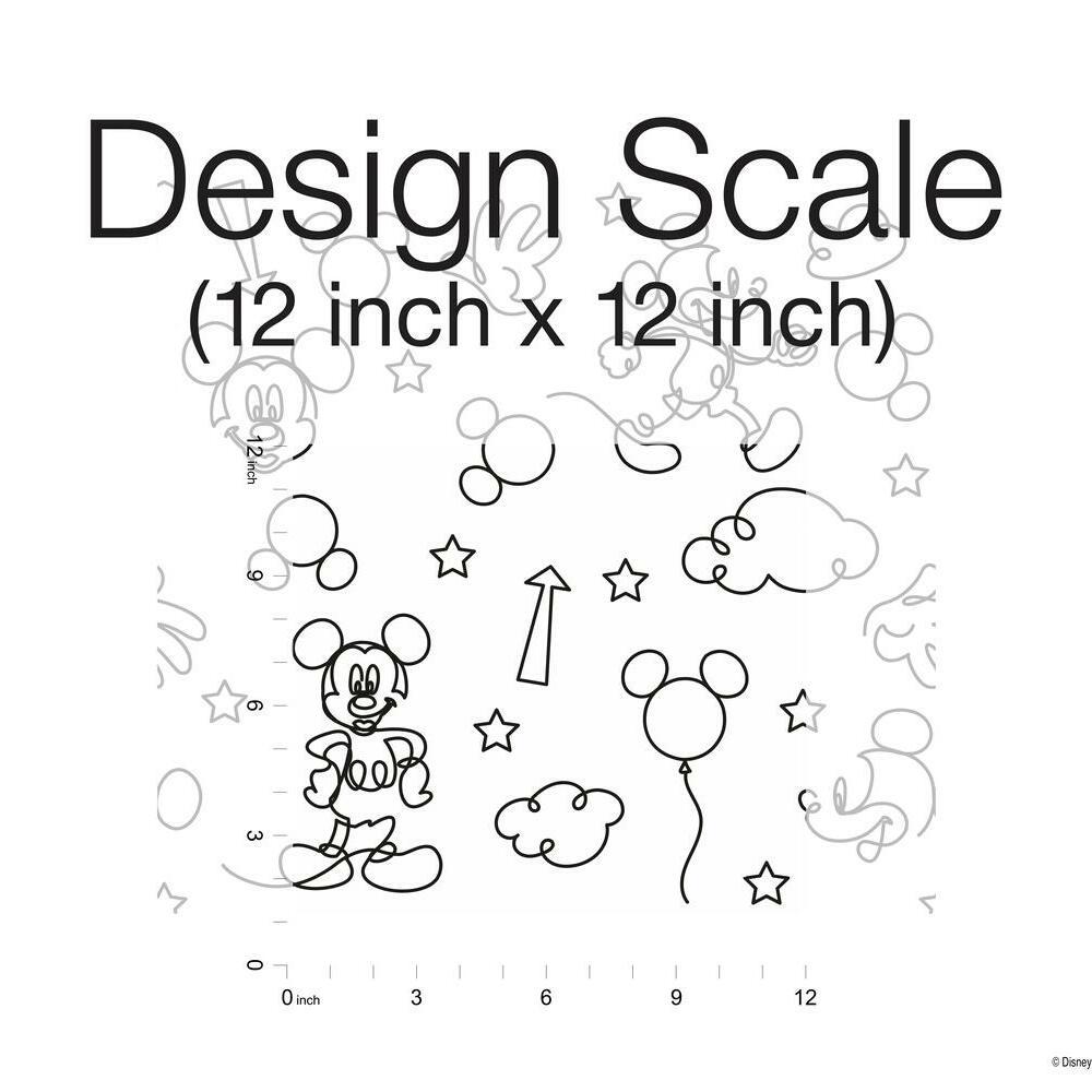 Disney Mickey Mouse Line Art Peel and Stick Wallpaper Peel and Stick Wallpaper RoomMates   