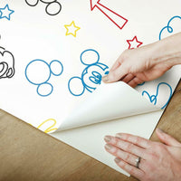 Disney Mickey Mouse Line Art Peel and Stick Wallpaper Peel and Stick Wallpaper RoomMates   