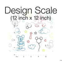 Disney Mickey Mouse Line Art Peel and Stick Wallpaper Peel and Stick Wallpaper RoomMates   