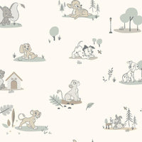 Disney Baby Animals Peel and Stick Wallpaper Peel and Stick Wallpaper RoomMates Roll Grey 