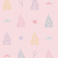 Disney Princess Castle Peel and Stick Wallpaper Peel and Stick Wallpaper RoomMates Roll Pink 