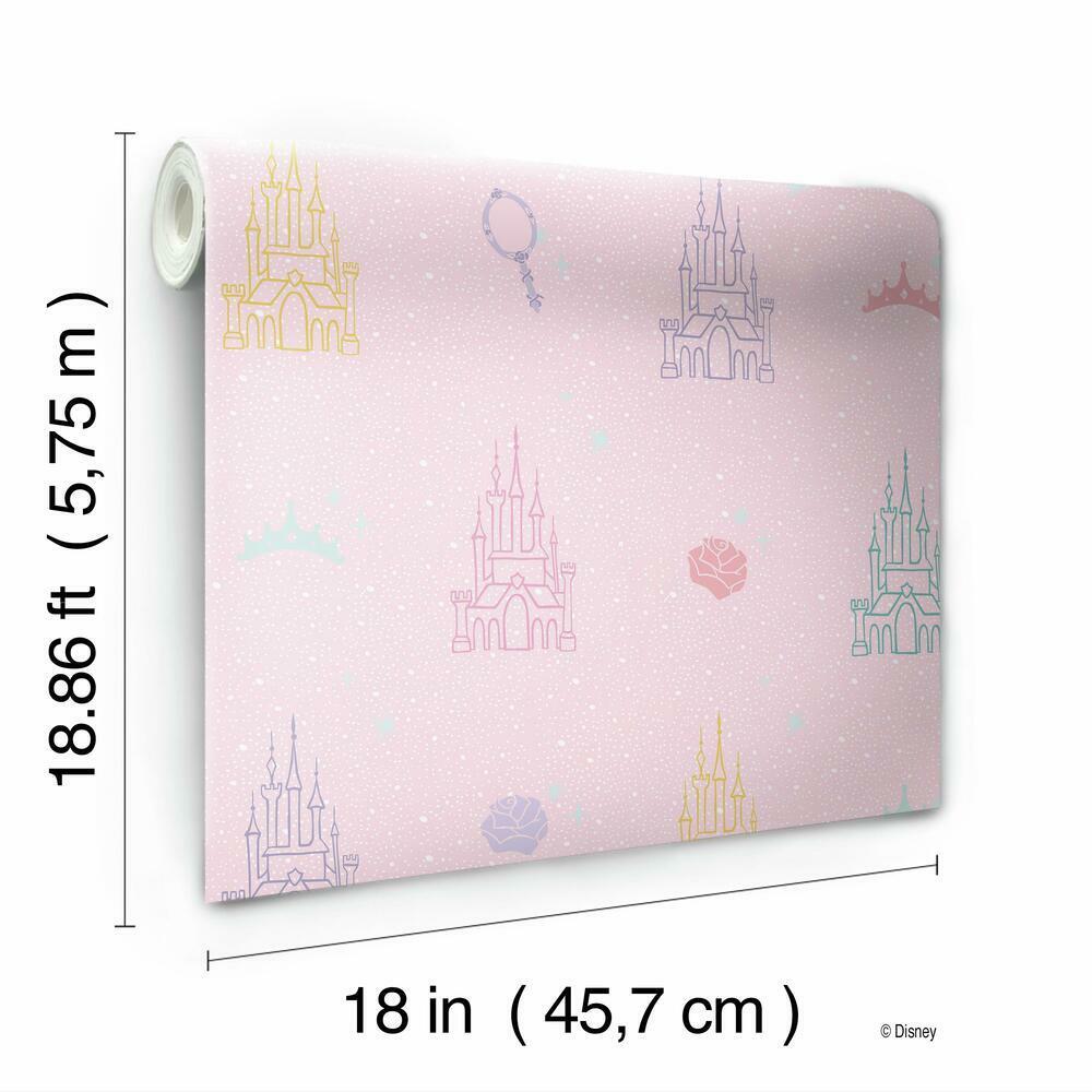 Disney Princess Castle Peel and Stick Wallpaper Peel and Stick Wallpaper RoomMates   