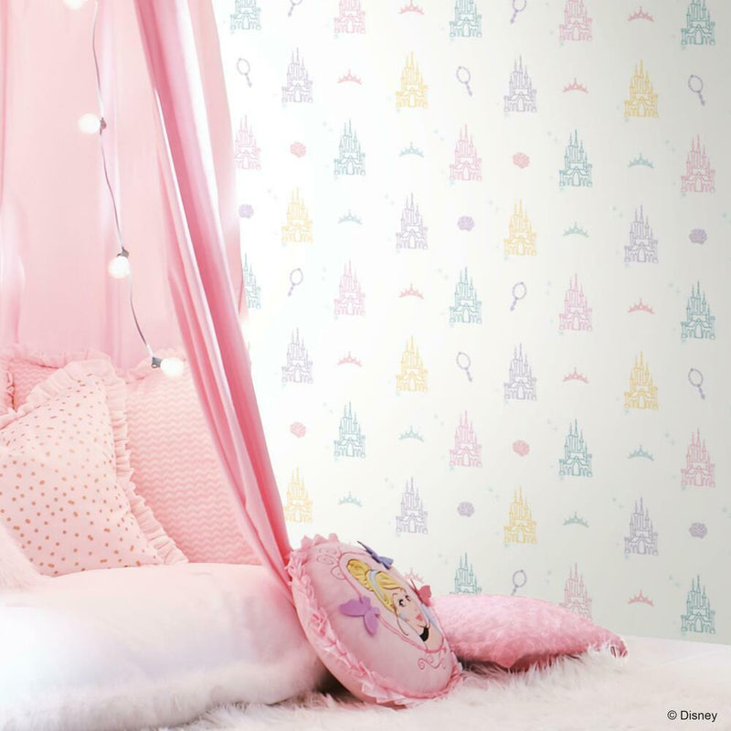 Disney Princess Castle Peel and Stick Wallpaper Peel and Stick Wallpaper RoomMates   