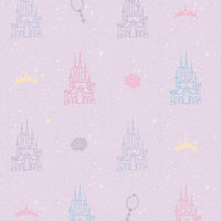 Disney Princess Castle Peel and Stick Wallpaper Peel and Stick Wallpaper RoomMates Roll Purple 