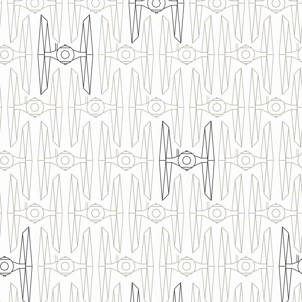 Star Wars Tie Fighter Peel and Stick Wallpaper Peel and Stick Wallpaper RoomMates Roll White 