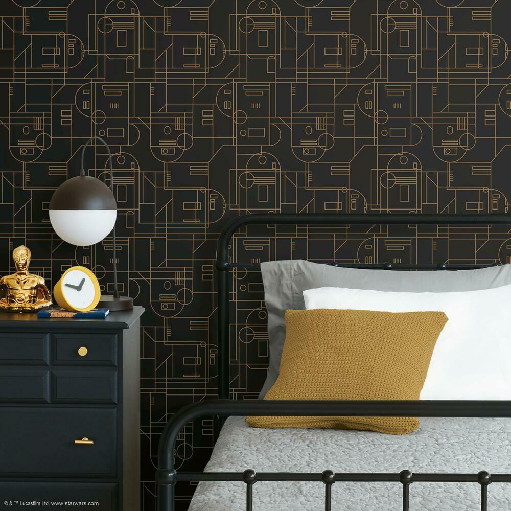 Star Wars R2D2 Geometric Peel and Stick Wallpaper Peel and Stick Wallpaper RoomMates   