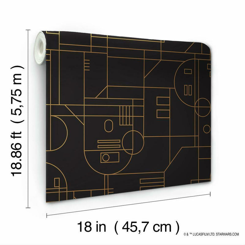 Star Wars R2D2 Geometric Peel and Stick Wallpaper Peel and Stick Wallpaper RoomMates   