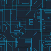 Star Wars R2D2 Geometric Peel and Stick Wallpaper Peel and Stick Wallpaper RoomMates Roll Blue 