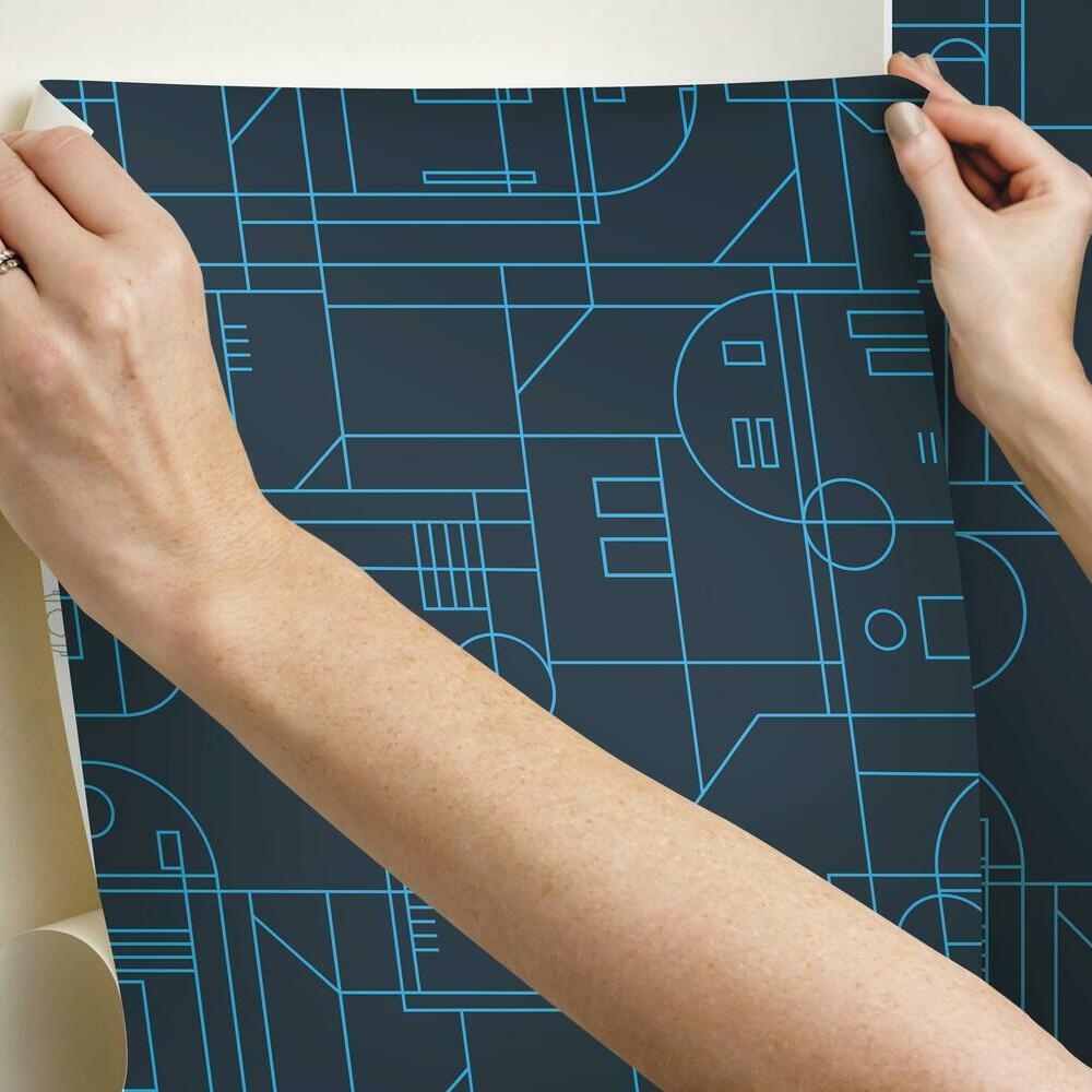 Star Wars R2D2 Geometric Peel and Stick Wallpaper Peel and Stick Wallpaper RoomMates   