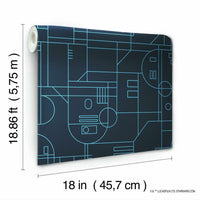Star Wars R2D2 Geometric Peel and Stick Wallpaper Peel and Stick Wallpaper RoomMates   