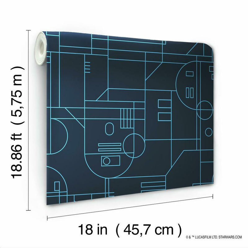 Star Wars R2D2 Geometric Peel and Stick Wallpaper Peel and Stick Wallpaper RoomMates   