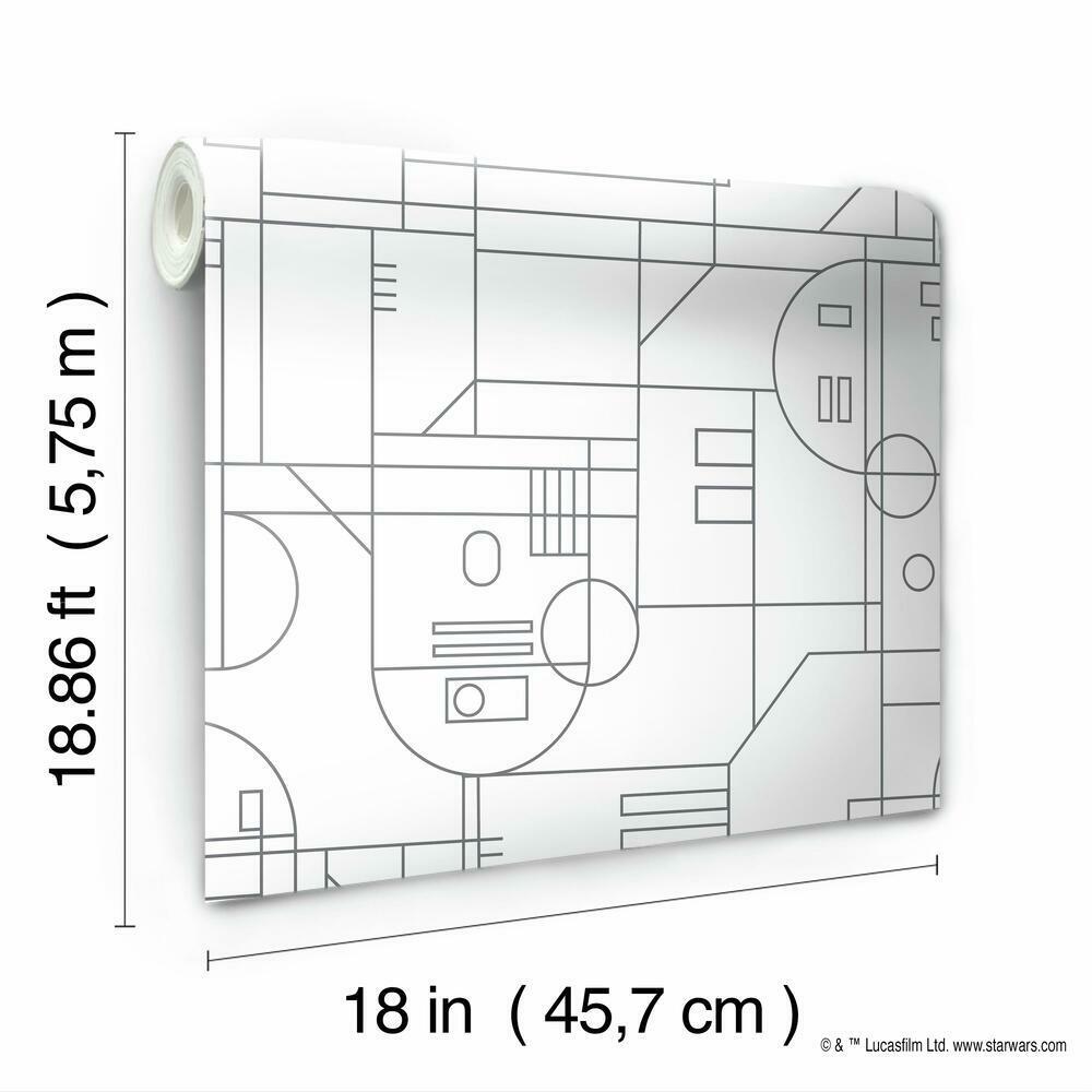Star Wars R2D2 Geometric Peel and Stick Wallpaper Peel and Stick Wallpaper RoomMates   