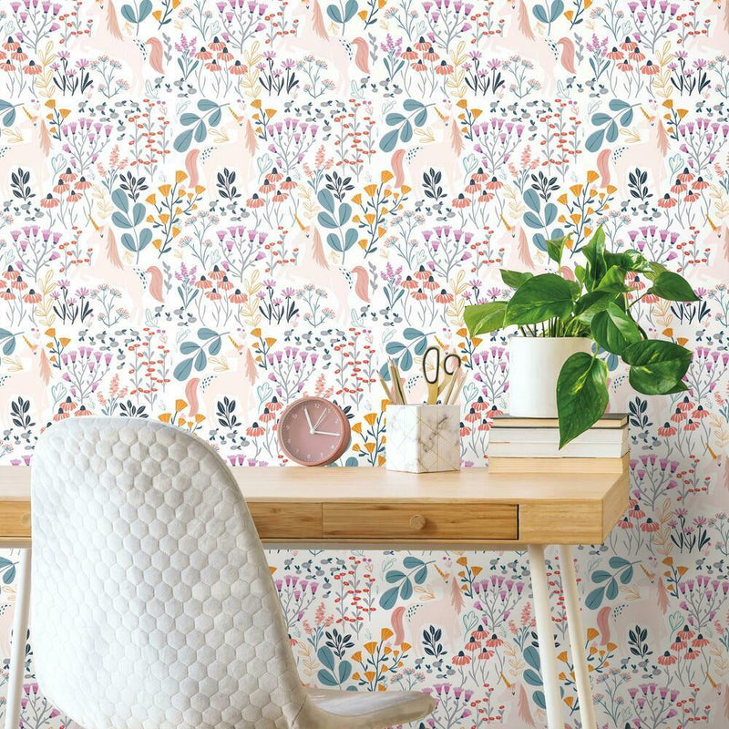Clara Jean Unicorn Paradise Peel & Stick Wallpaper Peel and Stick Wallpaper RoomMates   