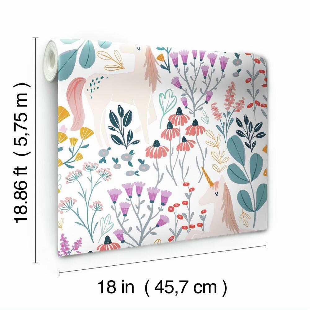 Clara Jean Unicorn Paradise Peel & Stick Wallpaper Peel and Stick Wallpaper RoomMates   