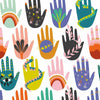 Hamsa Peel & Stick Wallpaper Peel and Stick Wallpaper RoomMates Roll Purple 