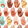 Hamsa Peel & Stick Wallpaper Peel and Stick Wallpaper RoomMates Roll White 