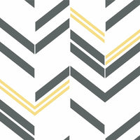 Chevron Stripe Peel and Stick Wallpaper Peel and Stick Wallpaper RoomMates Roll Yellow 