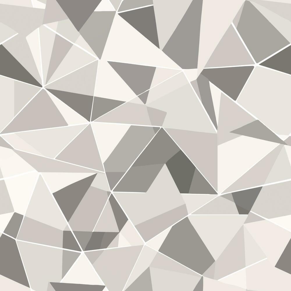 Shattered Prism Peel & Stick Wallpaper Peel and Stick Wallpaper RoomMates Roll Grey 