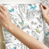 Butterfly Sketch Peel and Stick Wallpaper Peel and Stick Wallpaper RoomMates   