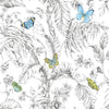 Butterfly Sketch Peel and Stick Wallpaper Peel and Stick Wallpaper RoomMates Roll Yellow 