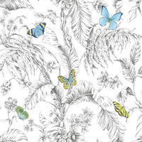 Butterfly Sketch Peel and Stick Wallpaper Peel and Stick Wallpaper RoomMates Roll Yellow 