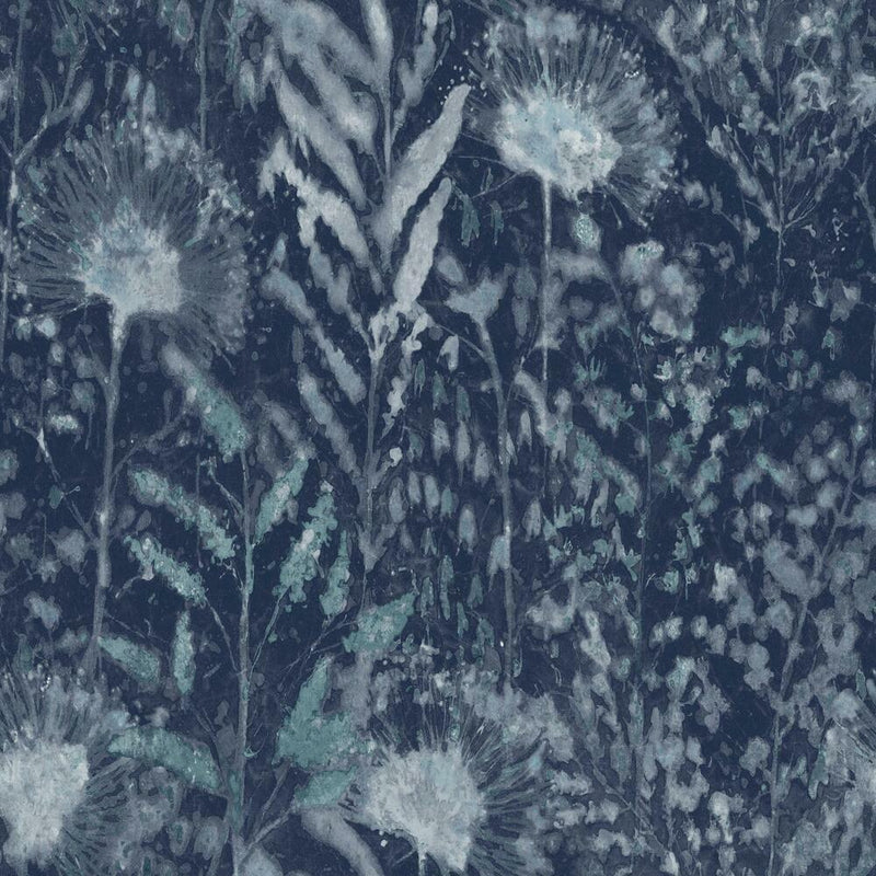 Dandelion Peel and Stick Wallpaper Peel and Stick Wallpaper RoomMates Roll Blue 