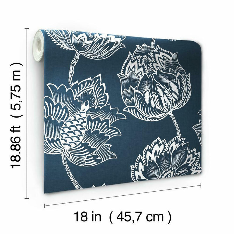 Batik Jacobean Premium Peel + Stick Wallpaper Peel and Stick Wallpaper RoomMates   