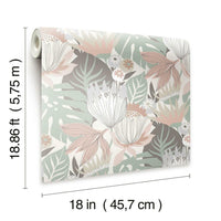 Retro Tropical Leaves Peel and Stick Wallpaper Peel and Stick Wallpaper RoomMates   