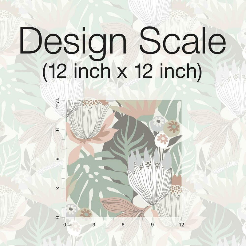Retro Tropical Leaves Peel and Stick Wallpaper Peel and Stick Wallpaper RoomMates   