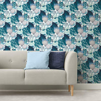 Retro Tropical Leaves Peel and Stick Wallpaper Peel and Stick Wallpaper RoomMates   