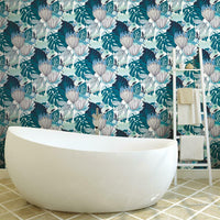 Retro Tropical Leaves Peel and Stick Wallpaper Peel and Stick Wallpaper RoomMates   