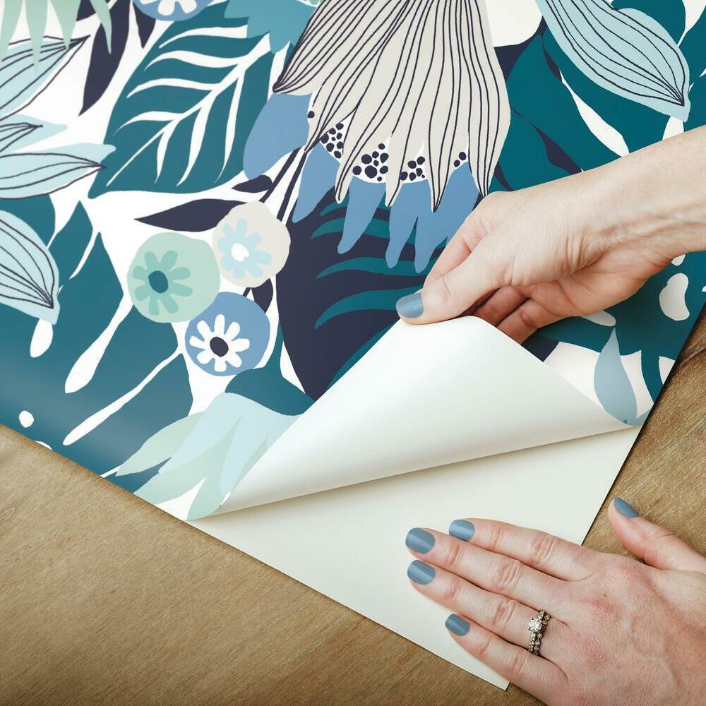 Retro Tropical Leaves Peel and Stick Wallpaper Peel and Stick Wallpaper RoomMates   
