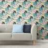 Retro Tropical Leaves Peel and Stick Wallpaper Peel and Stick Wallpaper RoomMates   