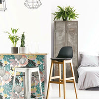 Retro Tropical Leaves Peel and Stick Wallpaper Peel and Stick Wallpaper RoomMates   
