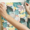 Retro Tropical Leaves Peel and Stick Wallpaper Peel and Stick Wallpaper RoomMates   