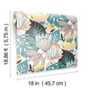 Retro Tropical Leaves Peel and Stick Wallpaper Peel and Stick Wallpaper RoomMates   