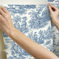 Waverly Country Life Toile Peel and Stick Wallpaper Peel and Stick Wallpaper RoomMates   