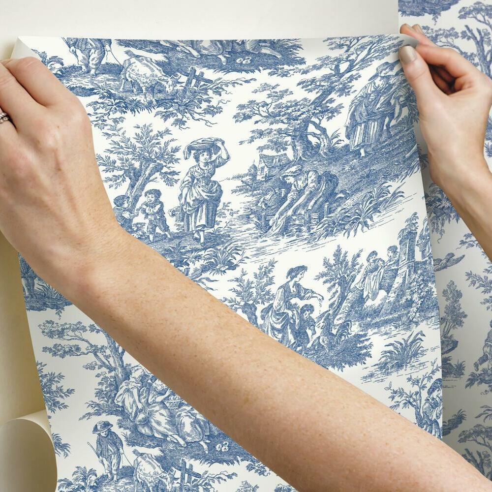 Waverly Country Life Toile Peel and Stick Wallpaper Peel and Stick Wallpaper RoomMates   