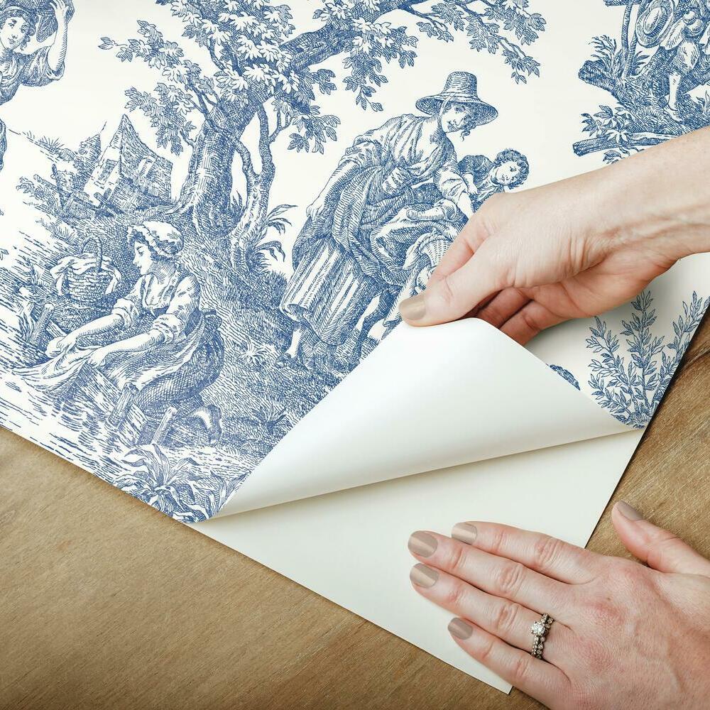 Waverly Country Life Toile Peel and Stick Wallpaper Peel and Stick Wallpaper RoomMates   