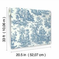Waverly Country Life Toile Peel and Stick Wallpaper Peel and Stick Wallpaper RoomMates   