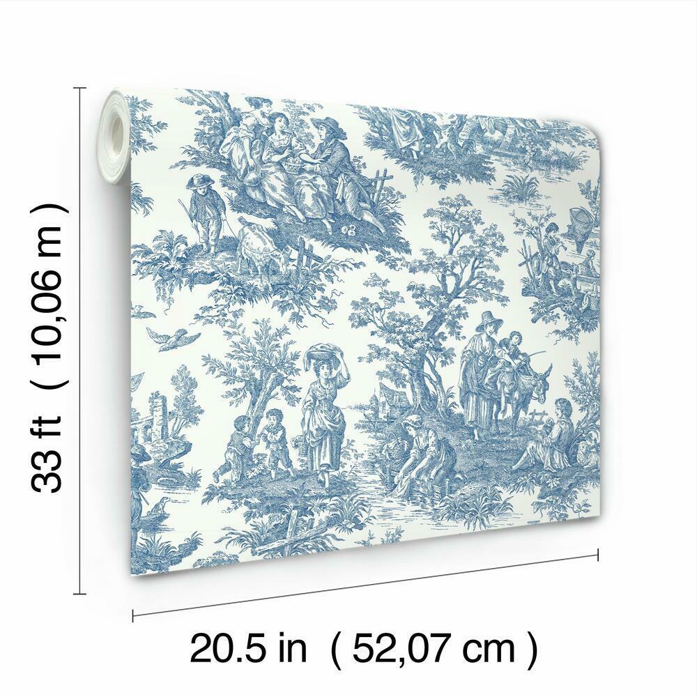 Waverly Country Life Toile Peel and Stick Wallpaper Peel and Stick Wallpaper RoomMates   