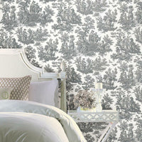Waverly Country Life Toile Peel and Stick Wallpaper Peel and Stick Wallpaper RoomMates   