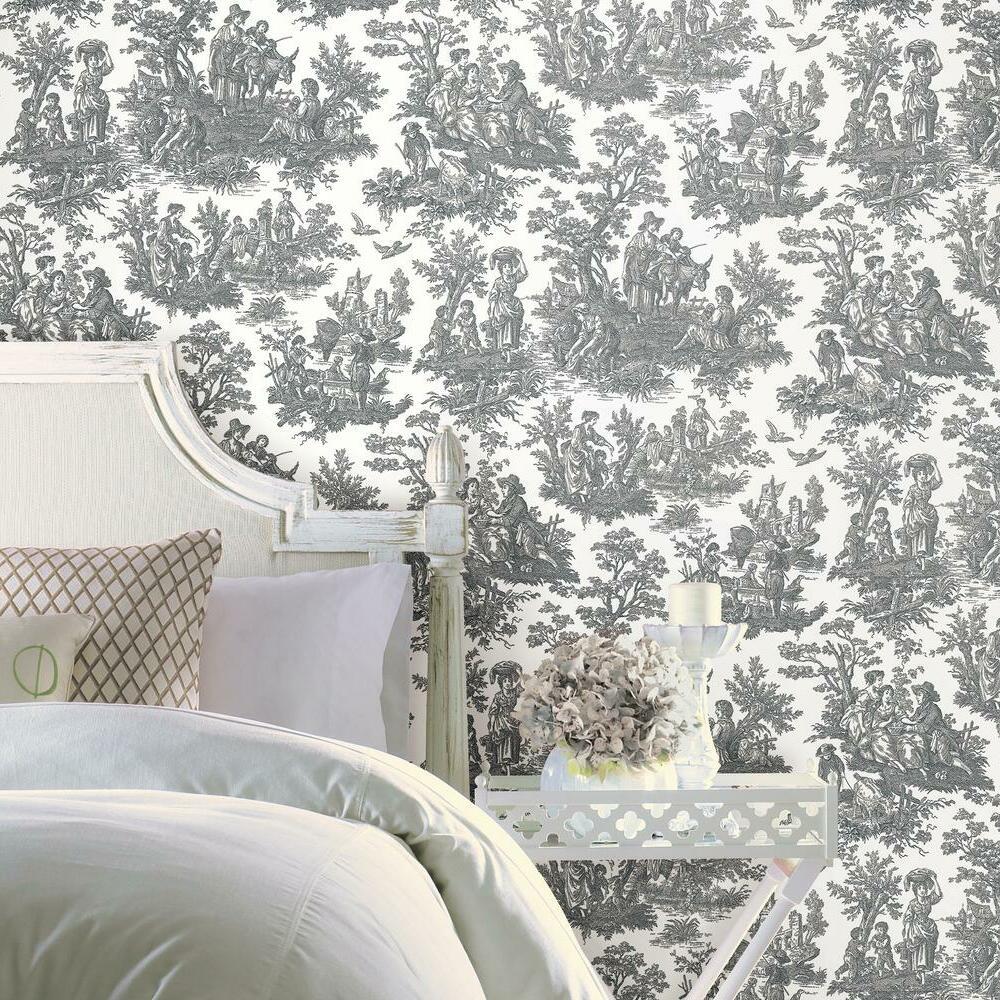 Waverly Country Life Toile Peel and Stick Wallpaper Peel and Stick Wallpaper RoomMates   