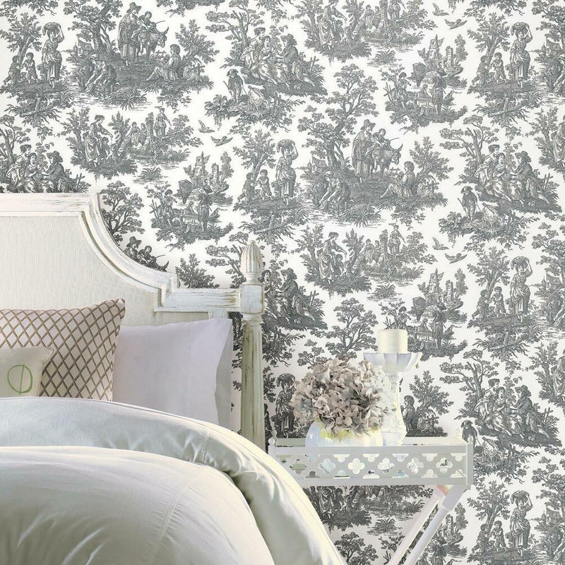 Waverly Country Life Toile Peel and Stick Wallpaper Peel and Stick Wallpaper RoomMates   