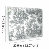 Waverly Country Life Toile Peel and Stick Wallpaper Peel and Stick Wallpaper RoomMates   