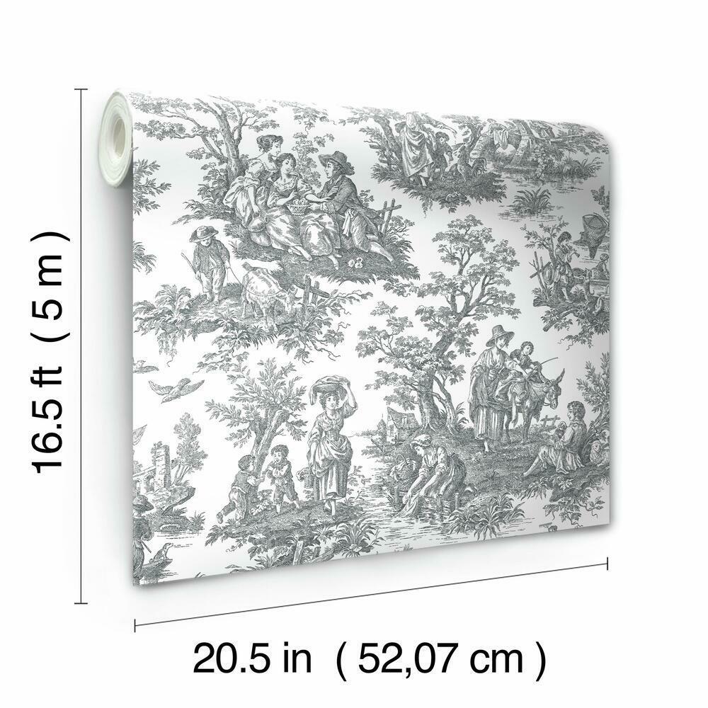 Waverly Country Life Toile Peel and Stick Wallpaper Peel and Stick Wallpaper RoomMates   