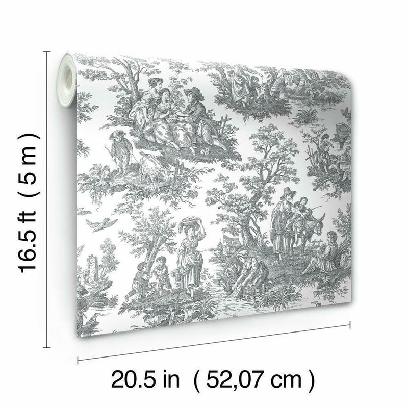Waverly Country Life Toile Peel and Stick Wallpaper Peel and Stick Wallpaper RoomMates   