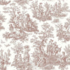 Waverly Country Life Toile Peel and Stick Wallpaper Peel and Stick Wallpaper RoomMates Roll Red 
